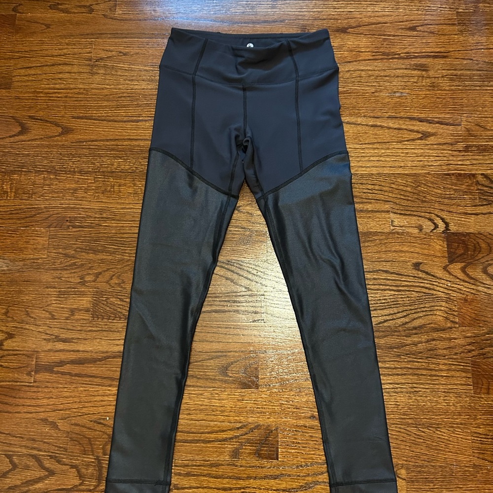 Black Mesh Panel Leggings
